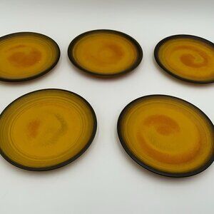 Set of 5 Dessert Dishes Ombre Hand Painted Palceramic Pottery Israel